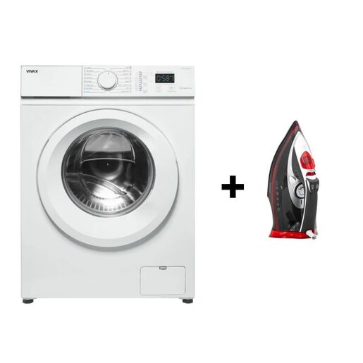 VIVAX HOME mašina za pranje veša WFL-120716CDS, inverter + VIVAX HOME Pegla IR-2201CC