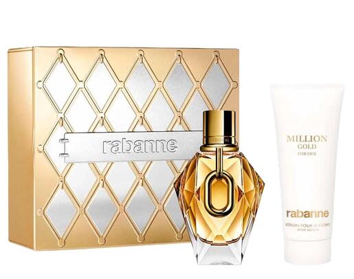 Paco Rabanne ženski set Lady Million Gold Set EDP 90ml + Body Lotion 100ml
