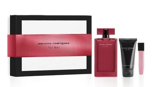 Narciso Rodriguez ženski parfem For Her Intense Set EDP 100ml + Body Lotion 100ml + EDP 10ml