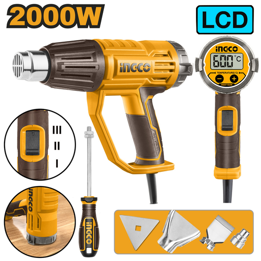 INGCO pištolj vrelog vazduha HG200058 LCD 2000W