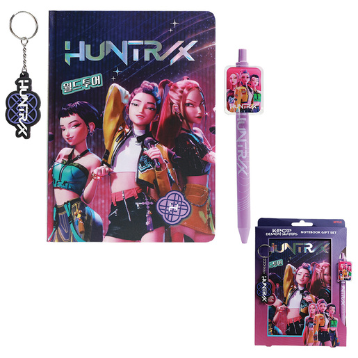 KPOP Demon Hunters lila notes sa olovkom i priveskom