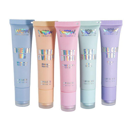 WOW Generation deluxe set 5 sjajeva za usne sa pravljenjem privezaka