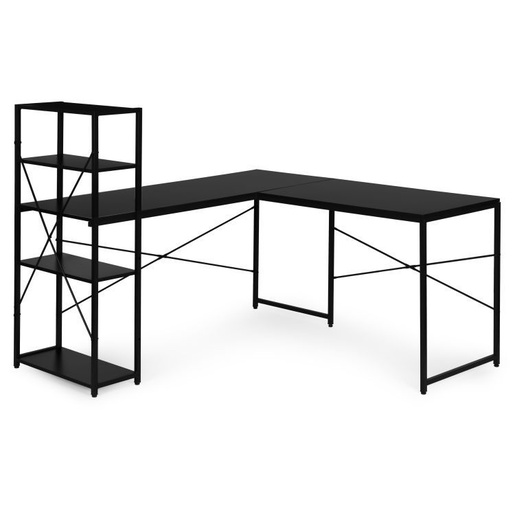 ModernHome Ugaoni radni sto sa policama – Black LOFT TH-CD-1