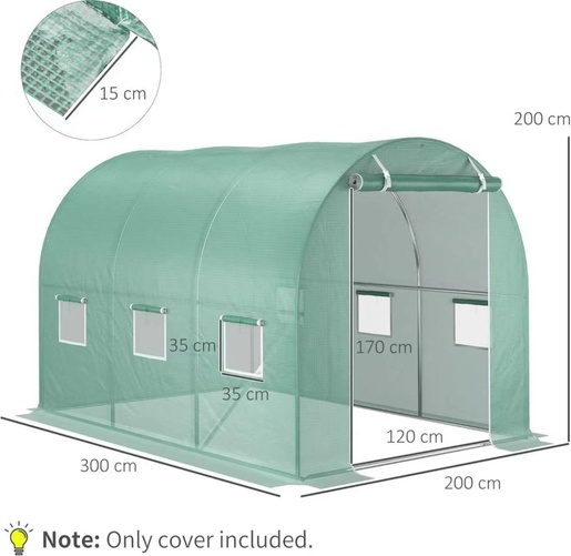 BOLZZ BAŠTENSKI PLASTENIK 3X2X2m GARDEN BOLPLAGAR02