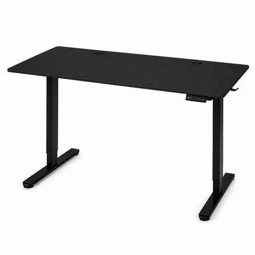 ModernHome Električni radni sto 140 × 60 cm sa podesivom visinom 72–118 cm, crni – JSD-C5-1-1