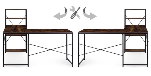 ModernHome Ugaoni radni sto sa policama – Walnut LOFT TH-CD-7-16