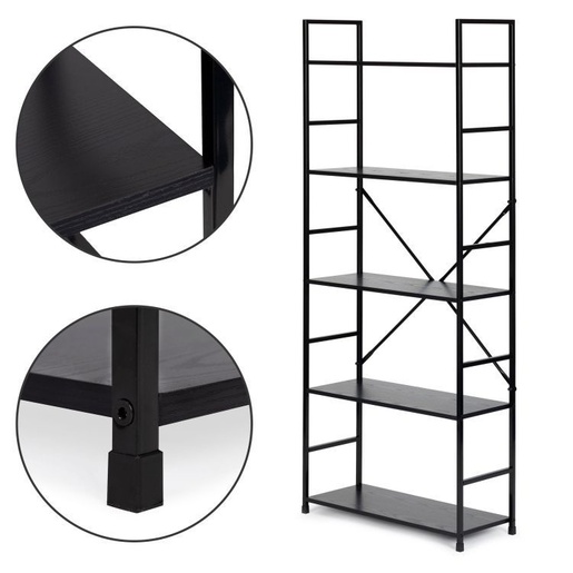 ModernHome LOFT regal sa 5 polica – Black CWJ6024144LGB