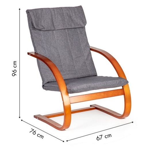 ModernHome Stolica za ljuljanje walnut/charocoal TXWQM-31 W/C