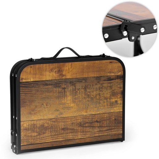 MULTIGARDEN Kamperski sklopivi stočić 60 × 40 cm – Wooden SMI-CT604-16