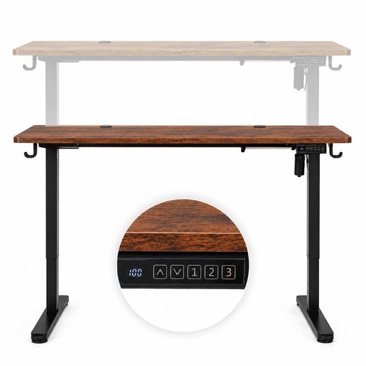 ModernHome Električni radni sto 140 × 60 cm sa podesivom visinom 72–118 cm, rustični hrast – JSD-C5-1-16