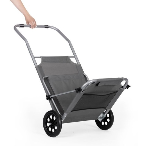 MULTIGARDEN Sklopiva ležaljka za plažu sa točkovima i tendom – Grey SMI-LG052-4