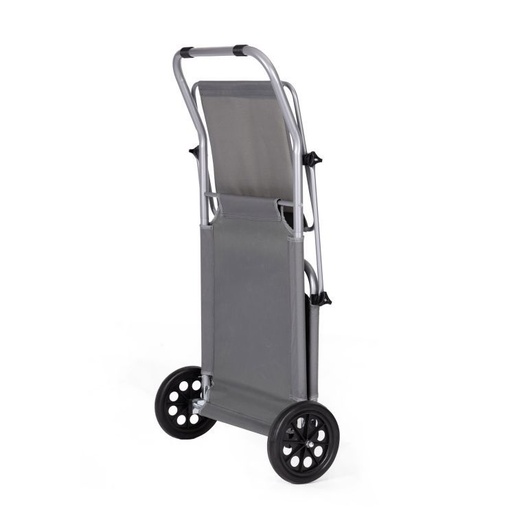 MULTIGARDEN Sklopiva ležaljka za plažu sa točkovima i tendom – Grey SMI-LG052-4
