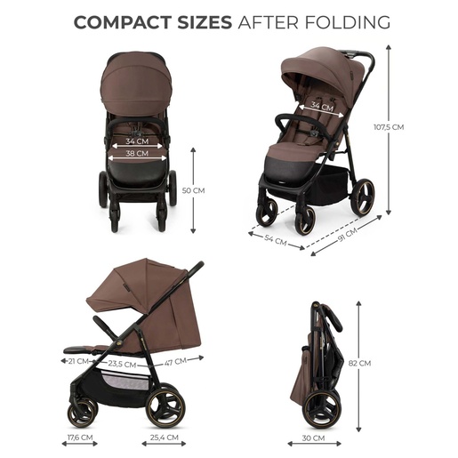 KINDERKRAFT KOLICA TRIG 3 GRANITE BROWN KSTRIG03BRW0000