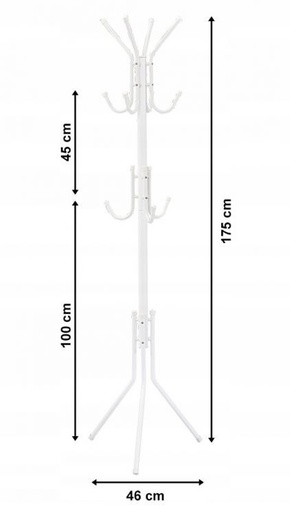 ModernHome Samostojeći čiviluk sa 11 kukica – White GH-6007 WHITE