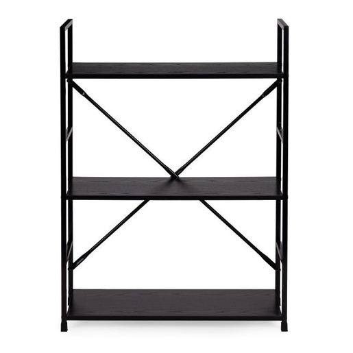 ModernHome LOFT polica sa 3 police i metalnim okvirom – Black CWJ602480LGB