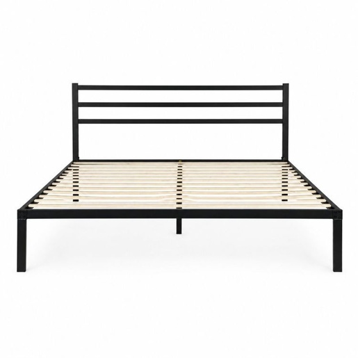 ModernHome Krevet sa metalnim ramom 190 × 200 cm, podnicom i uzglavljem, crni – GIC-BF01