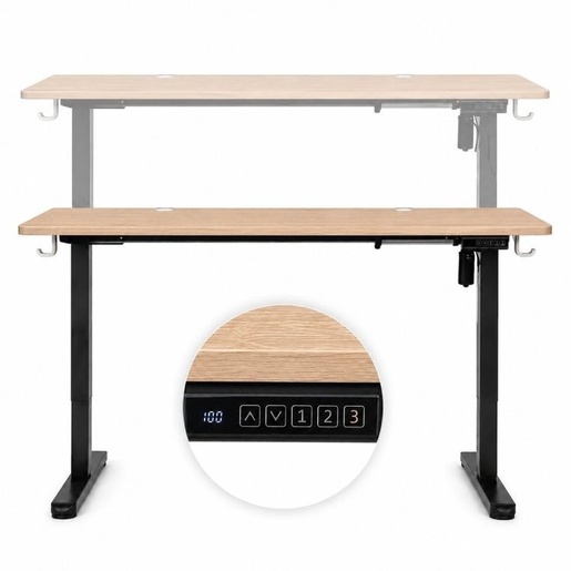 ModernHome Električni radni sto 140 × 60 cm sa podesivom visinom 72–118 cm, svetli hrast – JSD-C5-1-15