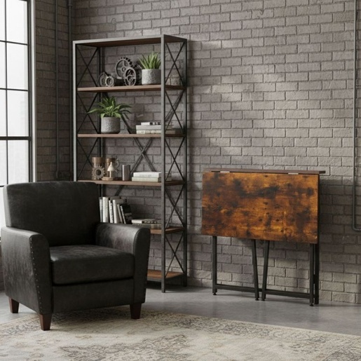 ModernHome Sklopivi radni sto za računar 80 × 45 cm – LOFT Dark Wood TH-FD-7-16