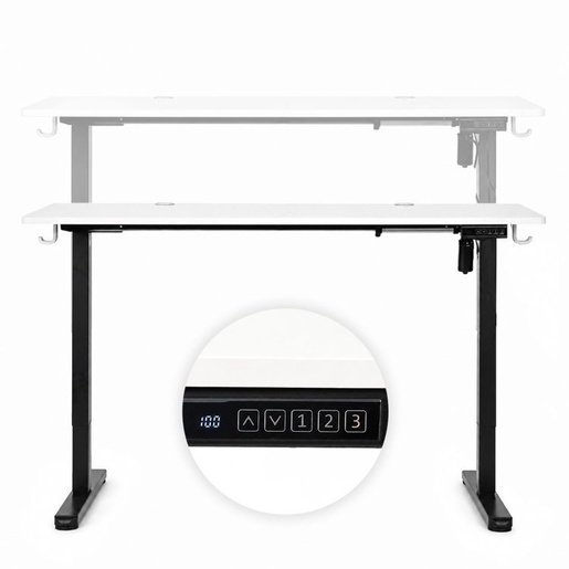 ModernHome Električni radni sto 140 × 60 cm sa podesivom visinom 72–118 cm, bela radna ploča – JSD-C5-1-5