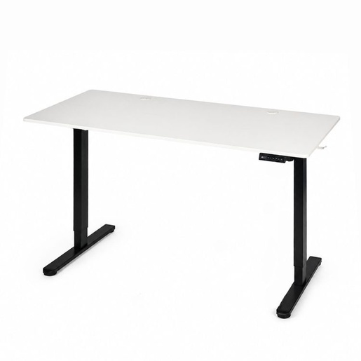 ModernHome Električni radni sto 140 × 60 cm sa podesivom visinom 72–118 cm, bela radna ploča – JSD-C5-1-5