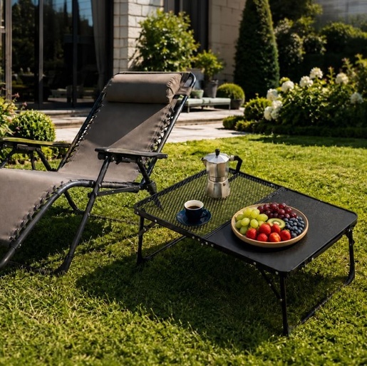 MULTIGARDEN Kamperski sklopivi stočić 60 × 40 cm – Black SMI-CT101