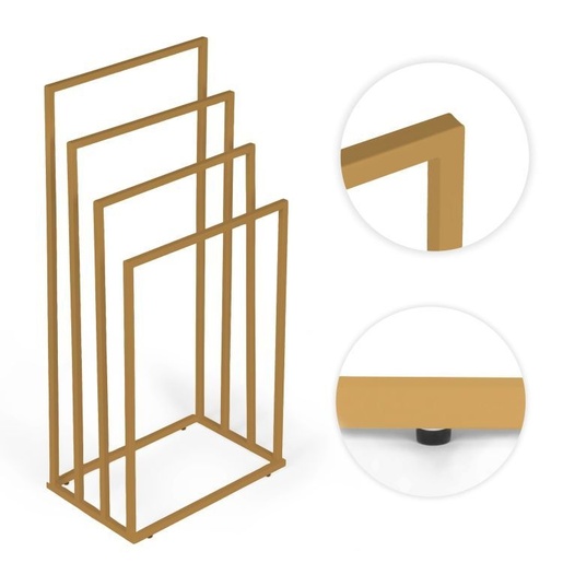 ModernHome Metalni držač za peškire sa 4 kraka, zlatni – AIE-44-20