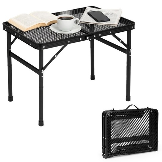 MULTIGARDEN Kamperski sklopivi sto 60 × 40 cm – Black SMI-CT604