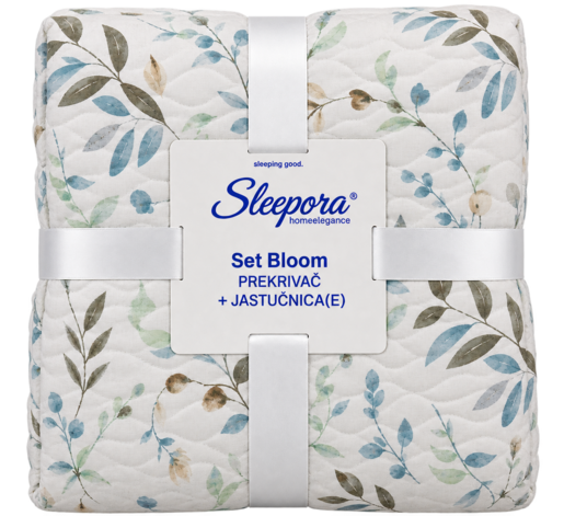 Dekordom Prekrivač set bloom 150x200 / 50x70+5 - white/blue