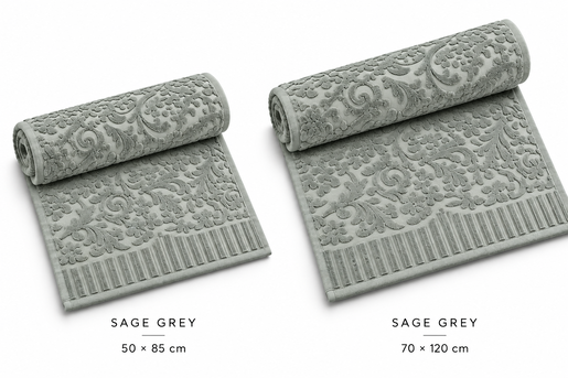 Dekordom Peškir floral 50x85 - sage grey
