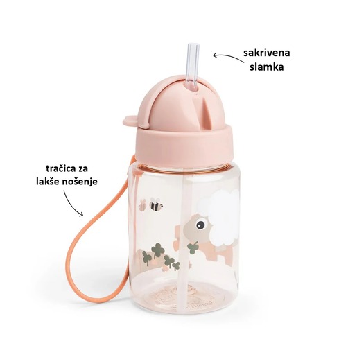 Done by Dear Bočica sa slamkom tiny farm roze 280 ml