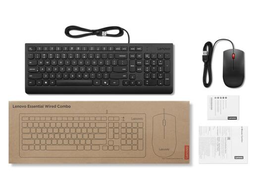 Tastatura+miš LENOVO Essential žicni set/SRB/Cirilica/crna