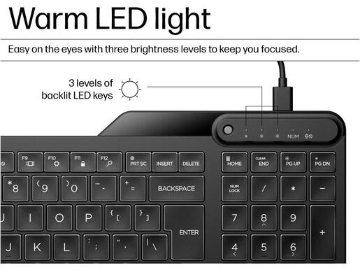 Tastatura HP 400 backlight žicna/US/crna