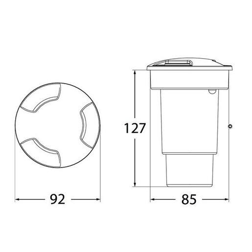 Fumagalli Podna ugradna lampa CECI 90 3L BK