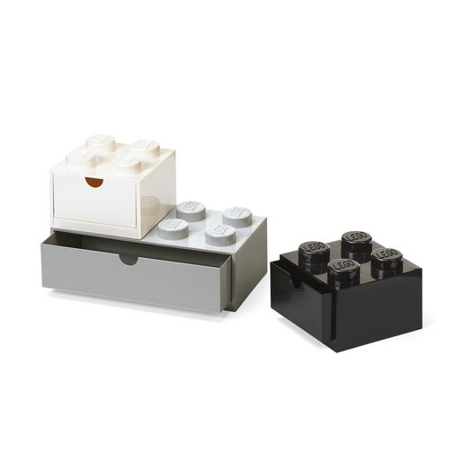 LEGO stone fioke set (3 kom): Crna, bela, siva 43250801