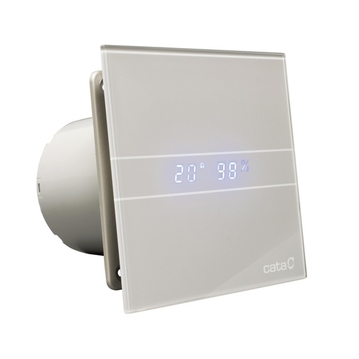 Cata 00900600 E-100 GSTH Silver kupatilski ventilator sa tajmerom i prikazom vlažnosti vazduha i temperature OUTLET
