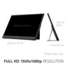 Monitor 16 VIEVSONIC VA1655, FHD, IPS, 60Hz, 7ms, Mini HDMI, USB-C, Portable