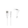 DENMEN DZ06T Auto punjač 2xUSB Fast 3,1A + Type C kabl bela