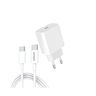 DENMEN DC06T Punjač za mobilne Type C 20W Fast + Type C kabl bela