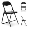 ModernHome Set od 6 sklopivih stolica black eco-leather