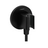 Hansgrohe FixFit S Round Matt Black priključak za crevo ručnog tuša sa držačem ručnog tuša sa nepovratnim ventilom 26888670