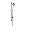 Hansgrohe Croma 100 Chrome tuš set: ručni tuš sa 3 mlaza, Isiflex B 1600 crevo za tuš i usponska šipka sa kliznim držačem i policom 27775000