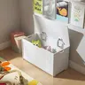 KINDER HOME Komoda i drvena klupa za odlaganje dečijih igračaka i knjiga bela JVTR-3086