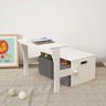KINDER HOME Dečija drvena klupa, radni sto i organizator belo-siva TF6615