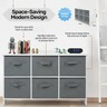 KINDER HOME Drvena komoda sa 6 tekstilnih fioka za odlaganje siva TF5491