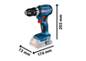 Bosch Professional Aku vib. buš GSB 185 1x2.0+pribor kofer 06019K3102