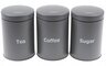 Klausberg KB7544 metalne kutije 3 kafa šećer čaj 11,5x16,5 cm siva