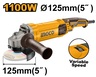 INGCO Ugaona brusilica 1100W/125mm AG1100385