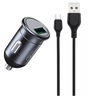 XO CC46, 2xUSB-A + Micro Kabl, Black Auto Punjač