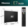 Hisense QLED TV 85" 85E7NQ, 4K Ultra HD, VIDAA OS Smart TV, Quantum Dot Colour, Dolby Vision-Atmos, 4K AI Upscaler, DTS® Virtual:X™