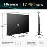 Hisense QLED TV 75" 75E7Q PRO, QLED Colour, 144Hz VRR, AMD Freesync PRO, Game Mode PRO, Hi-Concerto, Dolby Vision Atmos